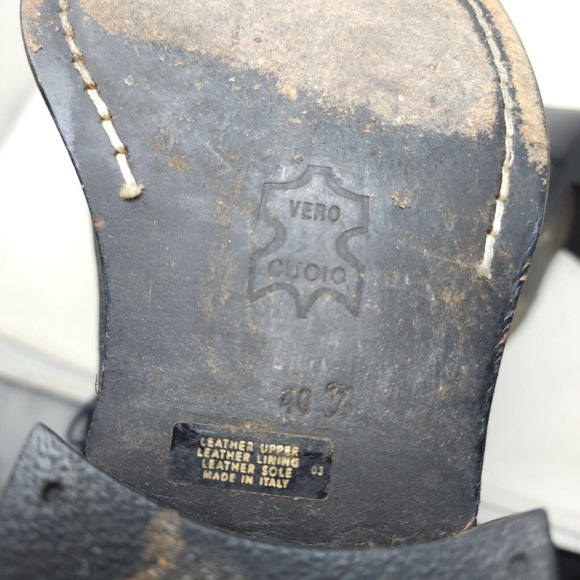 Kenneth Cole Mens Boots Vtg 90s Gray Leather Cap Toe Lace Up Chunky Italy Sz 7.5 - Picture 8 of 8